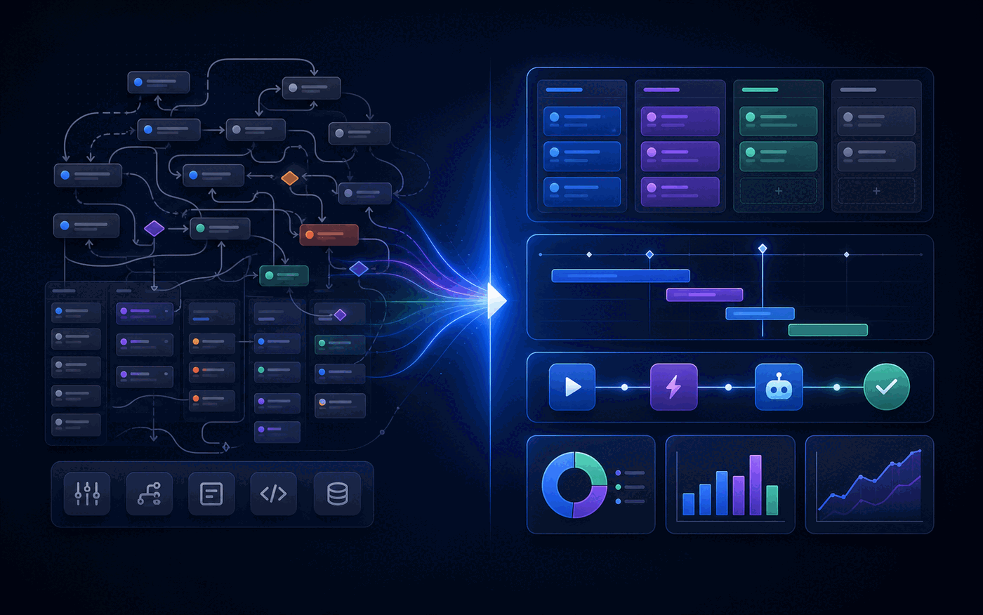 Abstract Gravitask comparison workflow for Jira alternative