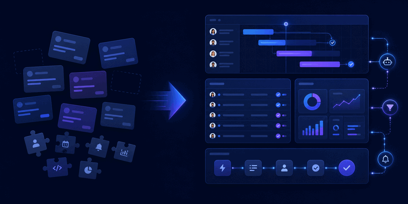 Abstract Gravitask comparison workflow for Trello alternative